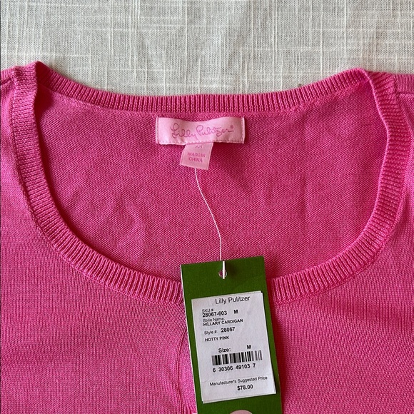 NWT Lilly Pulitzer Hot Pink Cardigan - Picture 3 of 4